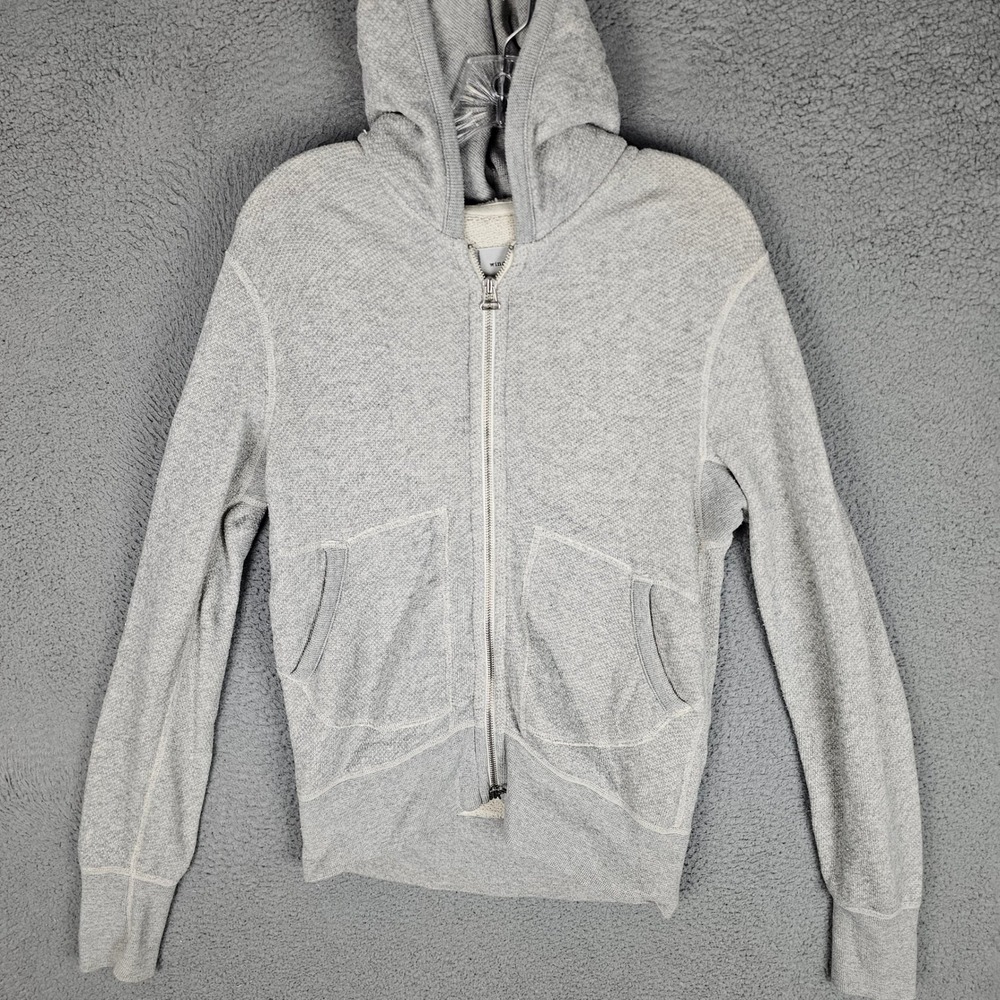 Wings + Horns Hoodie Mens Small Grey Archive Full Zip Slub Cotton Canada 27159